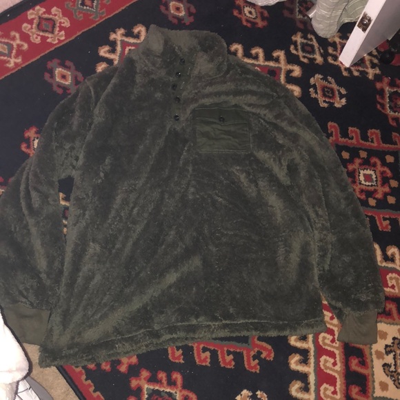 Men's Lightweight Synchilla 3/4 button Fleece Pullover forest green size XXL - Picture 5 of 7